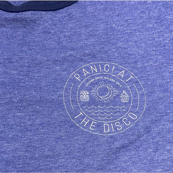 Panic! At The Disco "Golden Days" Ringer Tee Purple Heather Medium Emo Alt Rock - Picture 3 of 8
